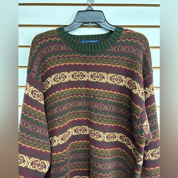 Tommy Hilfiger Men's Vintage Multi-Color Oversized Sweater Large 100%‎ Cotton - Picture 3 of 7